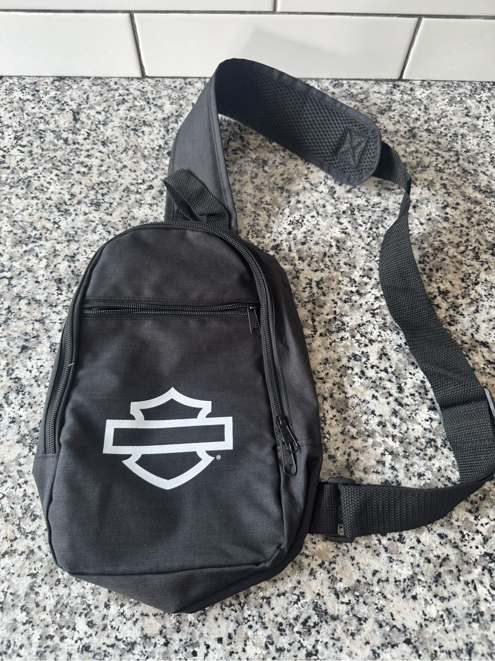 Harley-Davidson Black Sling Bag with White Logo
